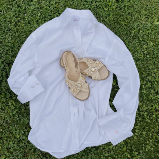 Biała koszula damska oversize 100% bawełna satynowa