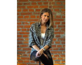 Koszula damska flanelowa oversize średnia długość LILLY