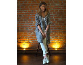 Koszula damska flanelowa oversize długa VALENTINA