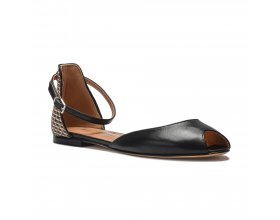 Sandałki peep toe skórzane
