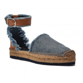 Espadryle lniane niebieskie