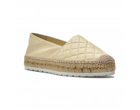 Espadryle skórzane ivory pikowane