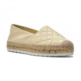 Espadryle skórzane ivory pikowane