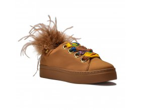 Sneakersy damskie musztardowe