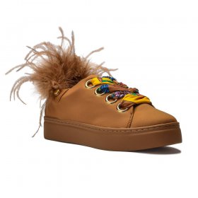 Sneakersy damskie musztardowe